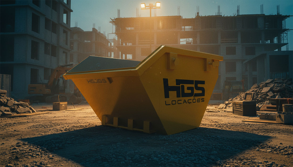 Caminhão da HGS Locações com caçamba